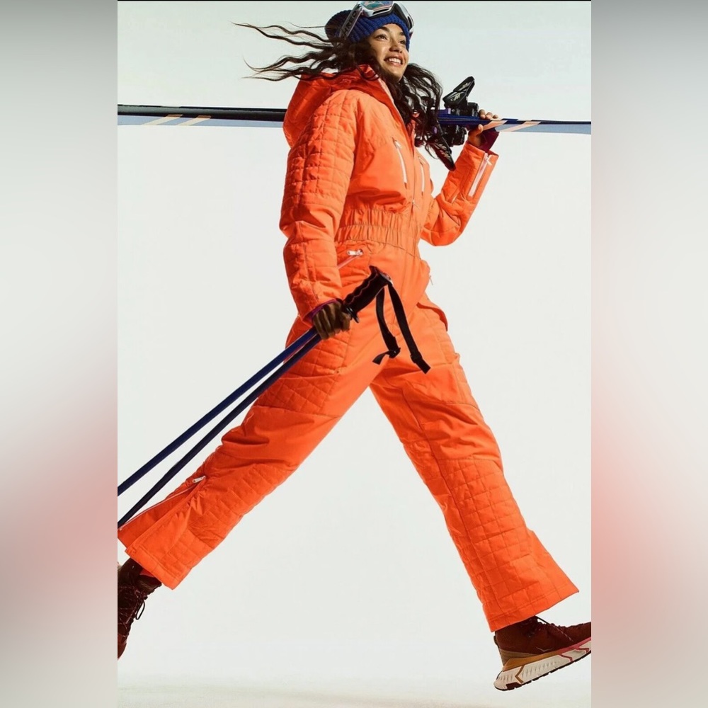 NWOT Free People x FP Movement All Prepped Ski Suit Neon Coral, Size Large